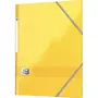 OXFORD Chemise à élastiques 24x32cm 3 rabats carton pelliculé jaune