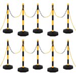 VIDAXL Ensemble de poteaux a chaîne avec chaîne en plastique 10 m