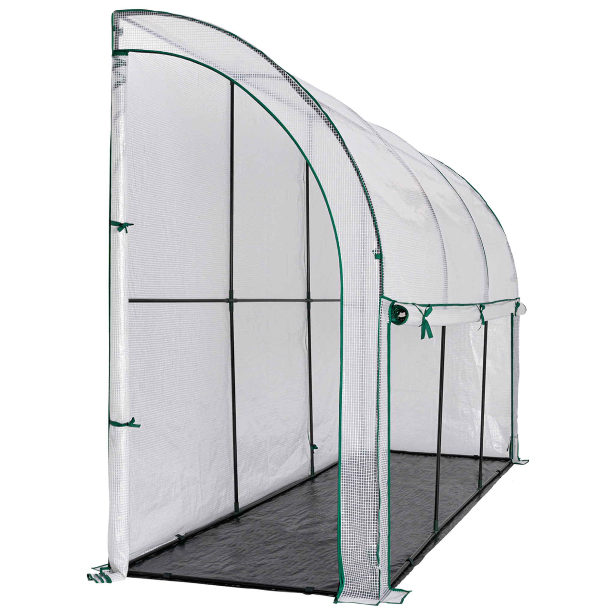 Voir la diapositive 3 : ID MARKET Serre d'hivernage murale adossée 300 x 80 x 160 cm double ouverture balcon et terrasse
