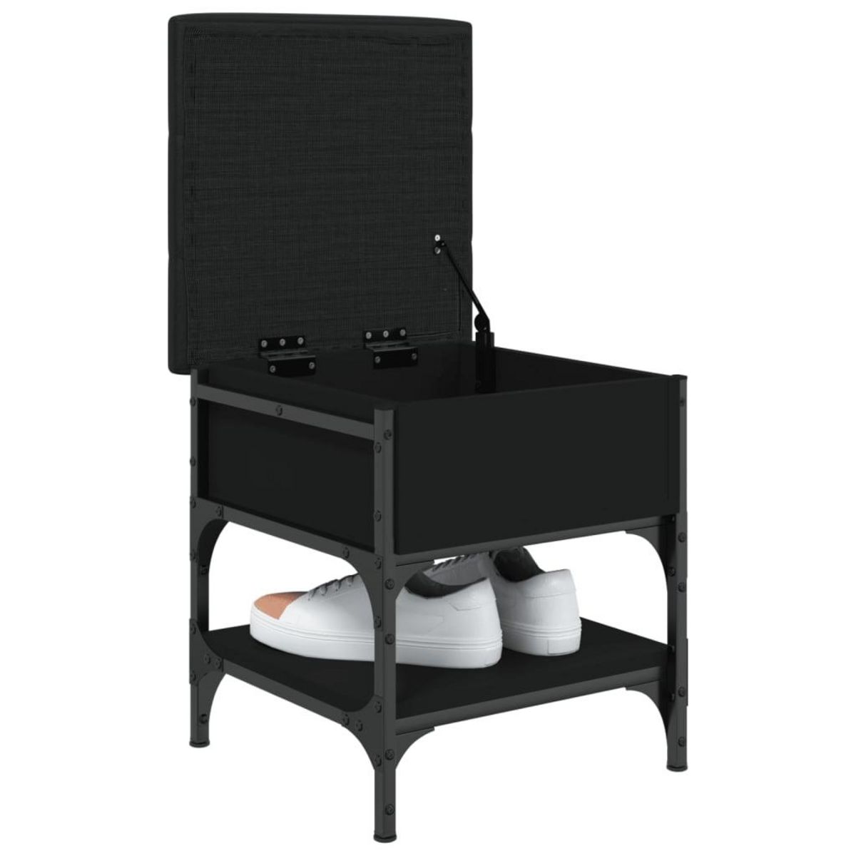 VIDAXL Banc a chaussures noir 42x42x45 cm bois d'ingenierie