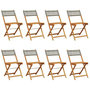 Voir la diapositive 2 : VIDAXL Chaises de jardin pliantes lot de 8 gris poly rotin bois massif