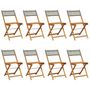 Voir la diapositive 2 : VIDAXL Chaises de jardin pliantes lot de 8 gris poly rotin bois massif