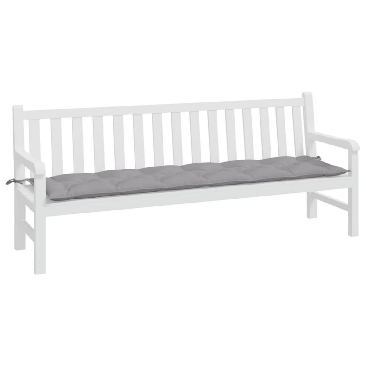 VIDAXL Coussin de banc de jardin gris 200x50x7 cm tissu oxford