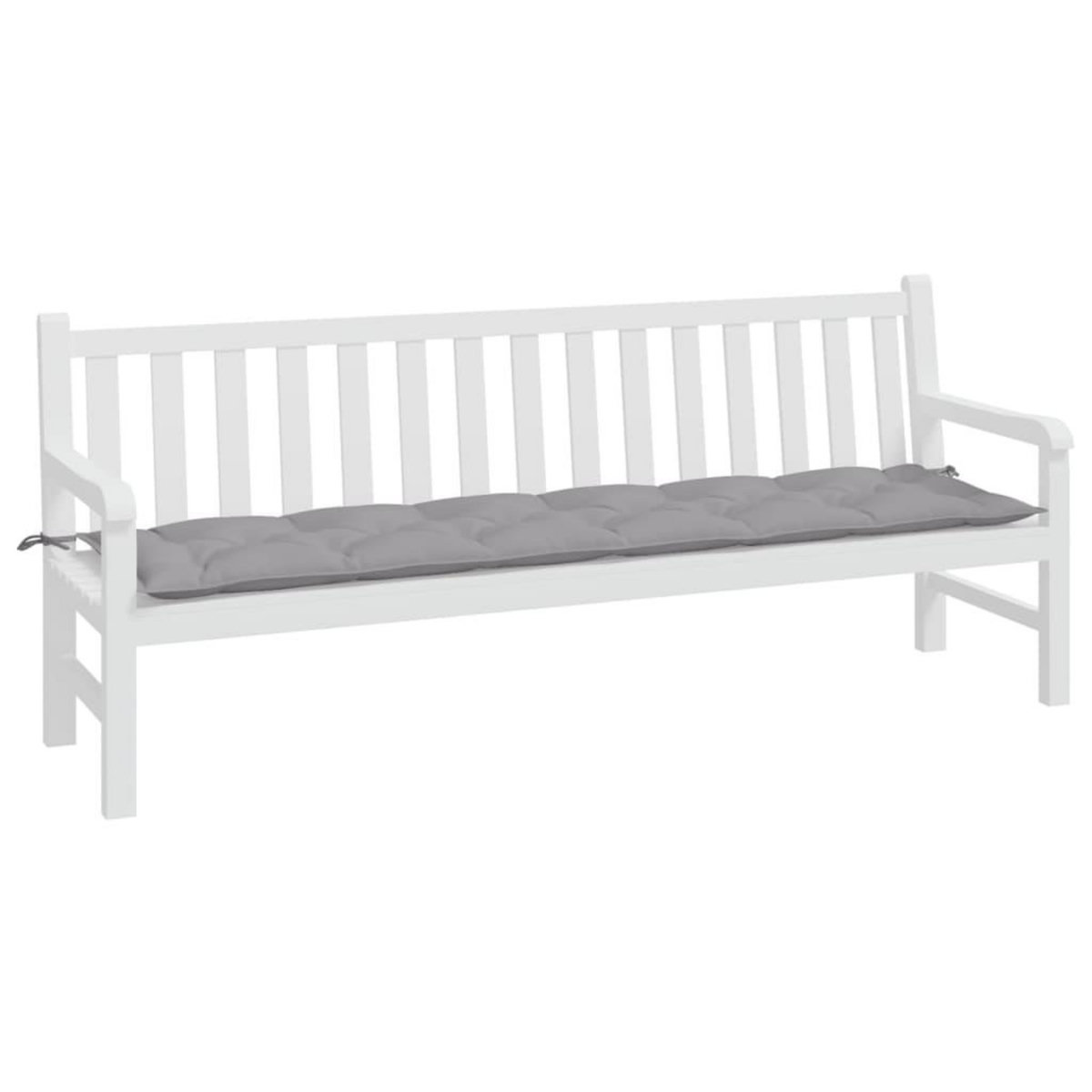 VIDAXL Coussin de banc de jardin gris 200x50x7 cm tissu oxford