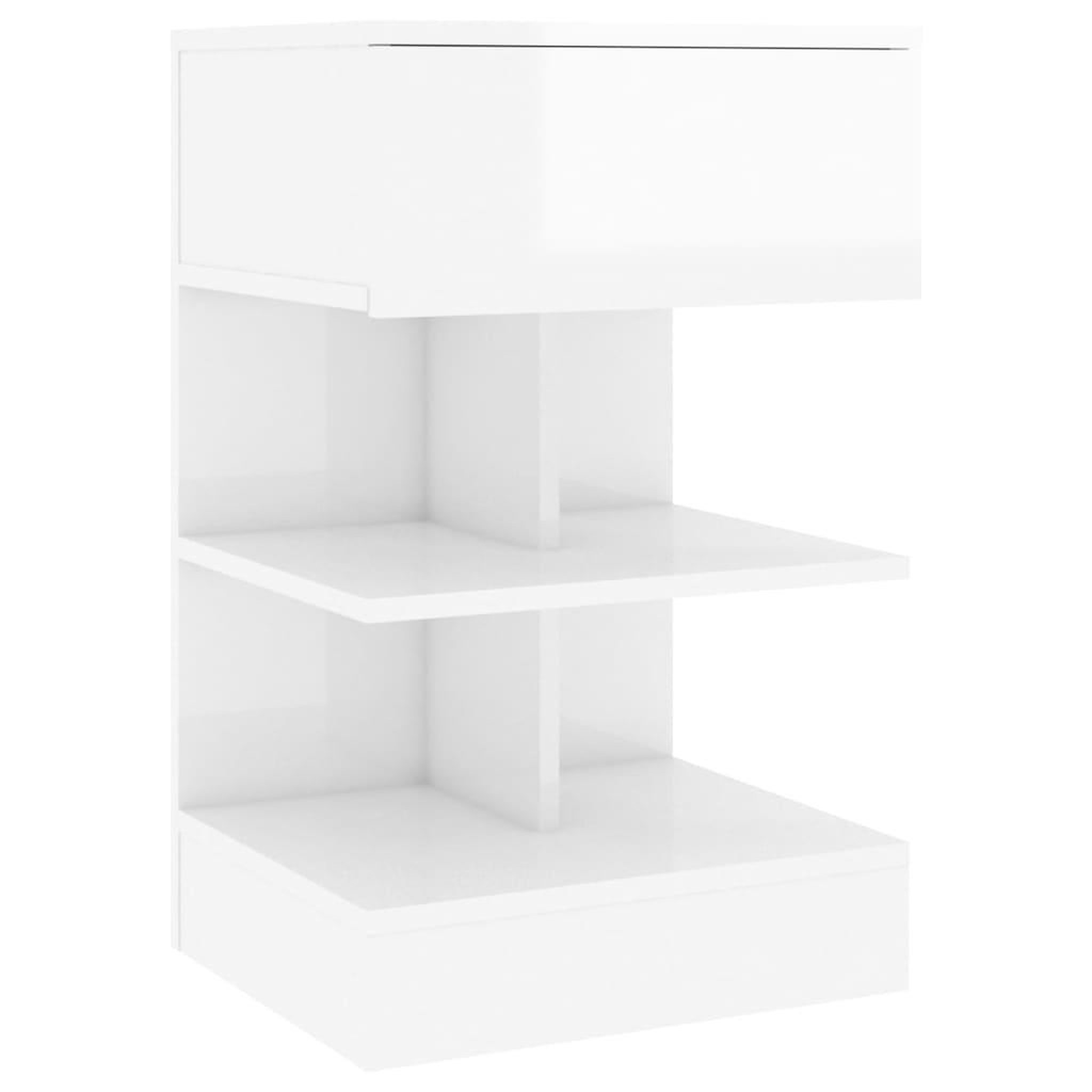 Voir la diapositive 2 : VIDAXL Table de chevet Blanc brillant 40x35x65 cm Bois d'ingenierie