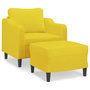Voir la diapositive 2 : VIDAXL Fauteuil avec repose-pied Jaune clair 60 cm Tissu