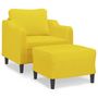 Voir la diapositive 2 : VIDAXL Fauteuil avec repose-pied Jaune clair 60 cm Tissu