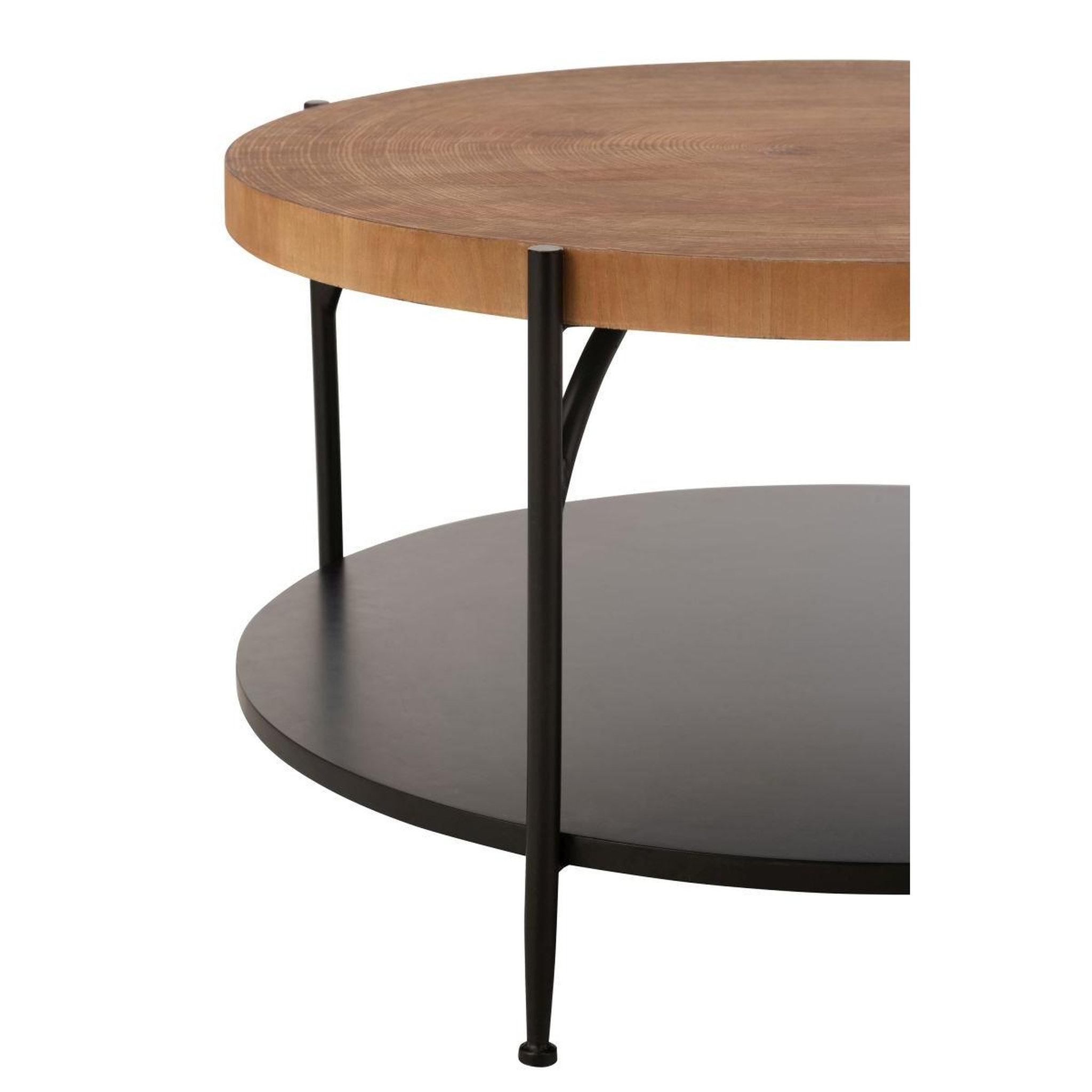 Voir la diapositive 3 : J-LINE Table basse avec étagère  mia  80cm naturel & noir