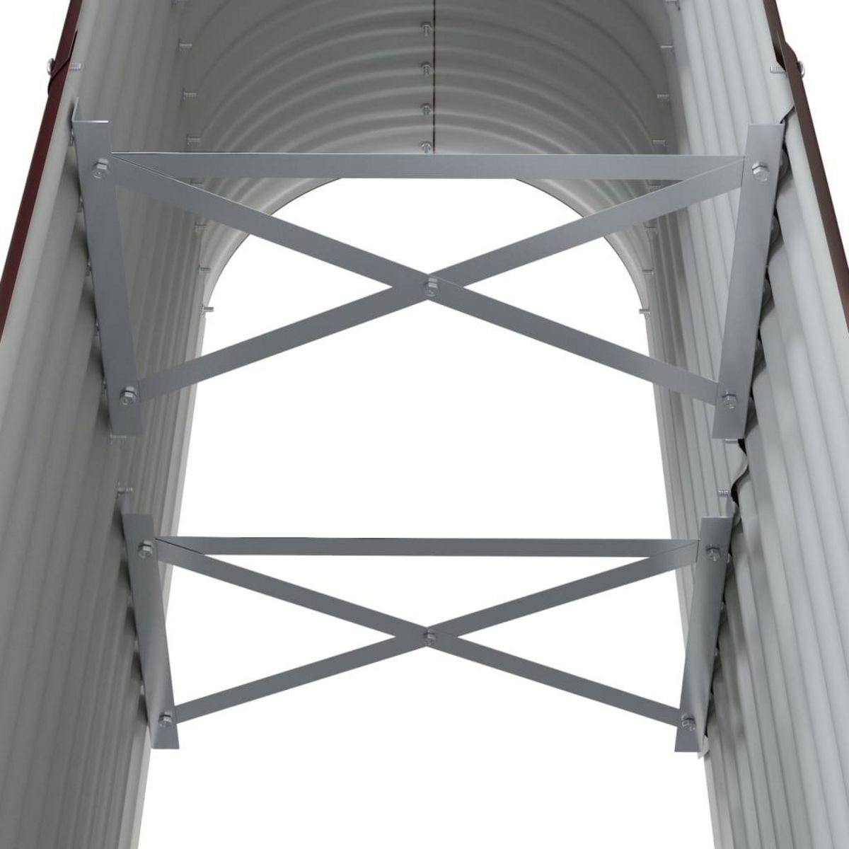 VIDAXL Lit sureleve de jardin Acier enduit de poudre marron