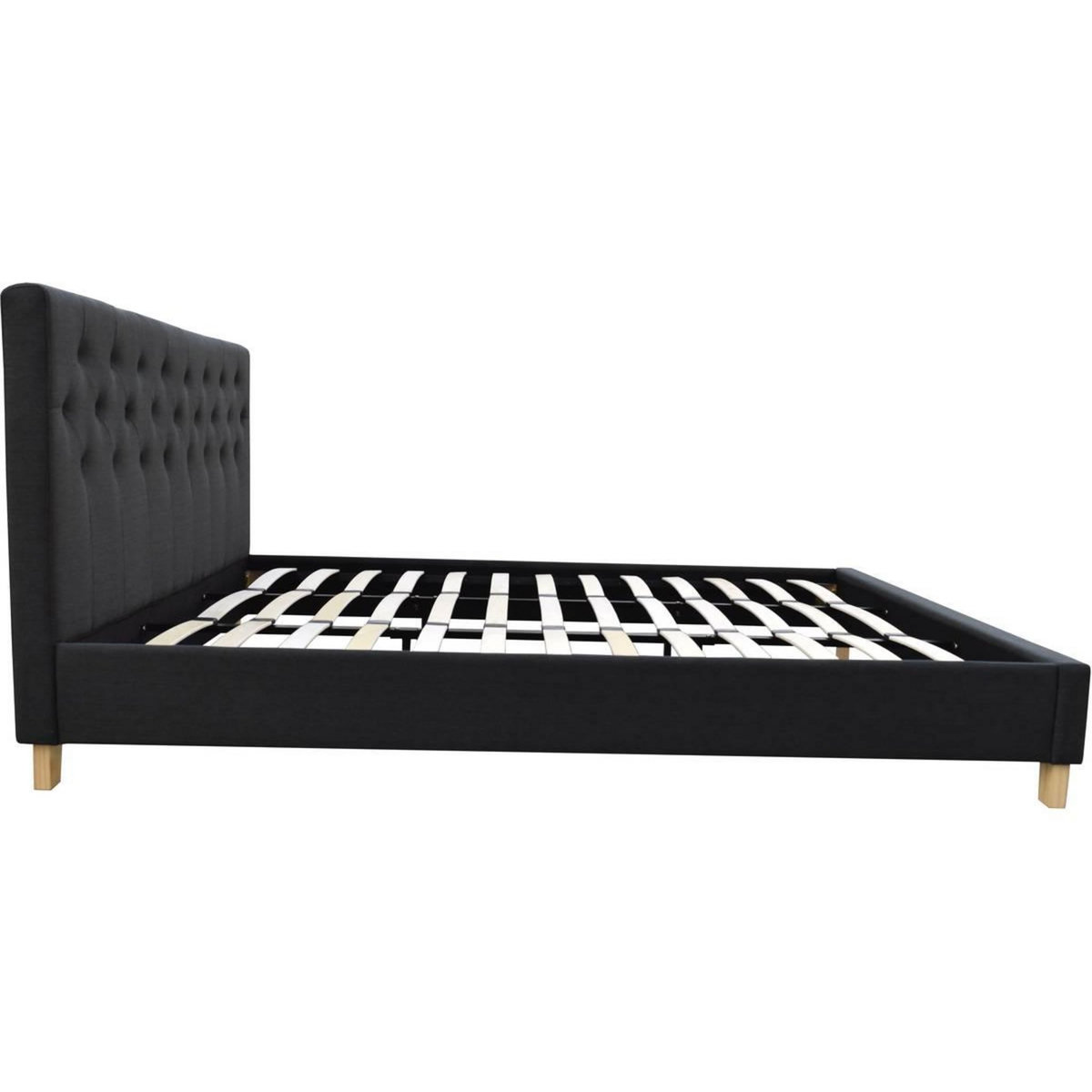 Habitat et Jardin Lit  Emmy  - 180 x 200 cm - Gris foncé