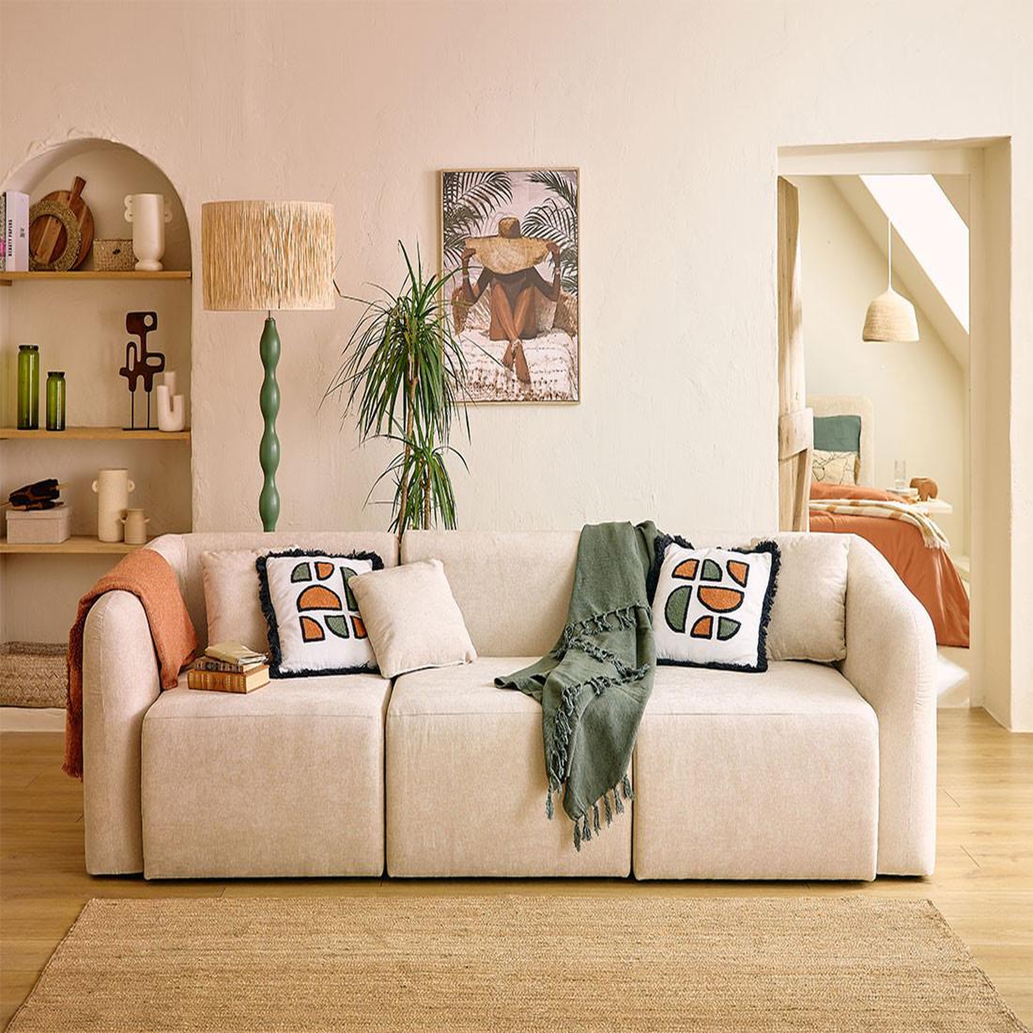 Voir la diapositive 2 : LISA DESIGN Ikare - module d'assise d'angle droit - en tissu