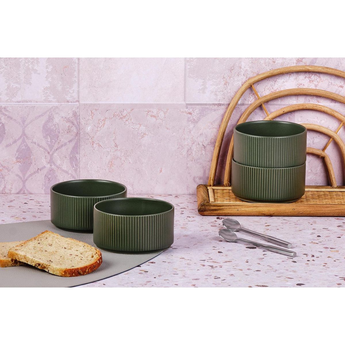 BJORN Bol SCANDI Ø12cm - 4 pièces - Olive