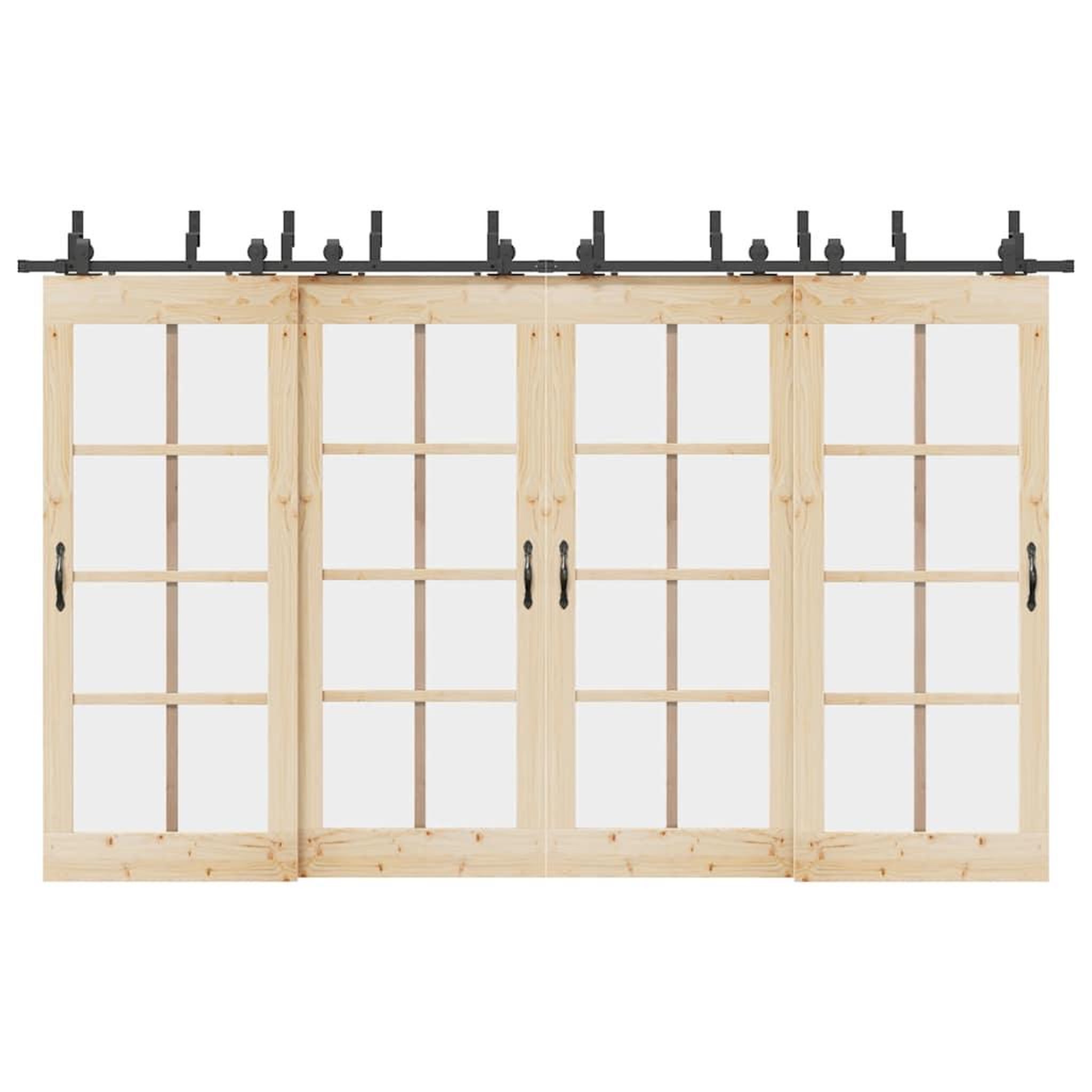 VIDAXL Kit de quincaillerie de porte coulissante 366 cm acier noir