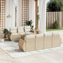 Voir la diapositive 1 : VIDAXL Salon de jardin avec coussins 8 pcs beige resine tressee