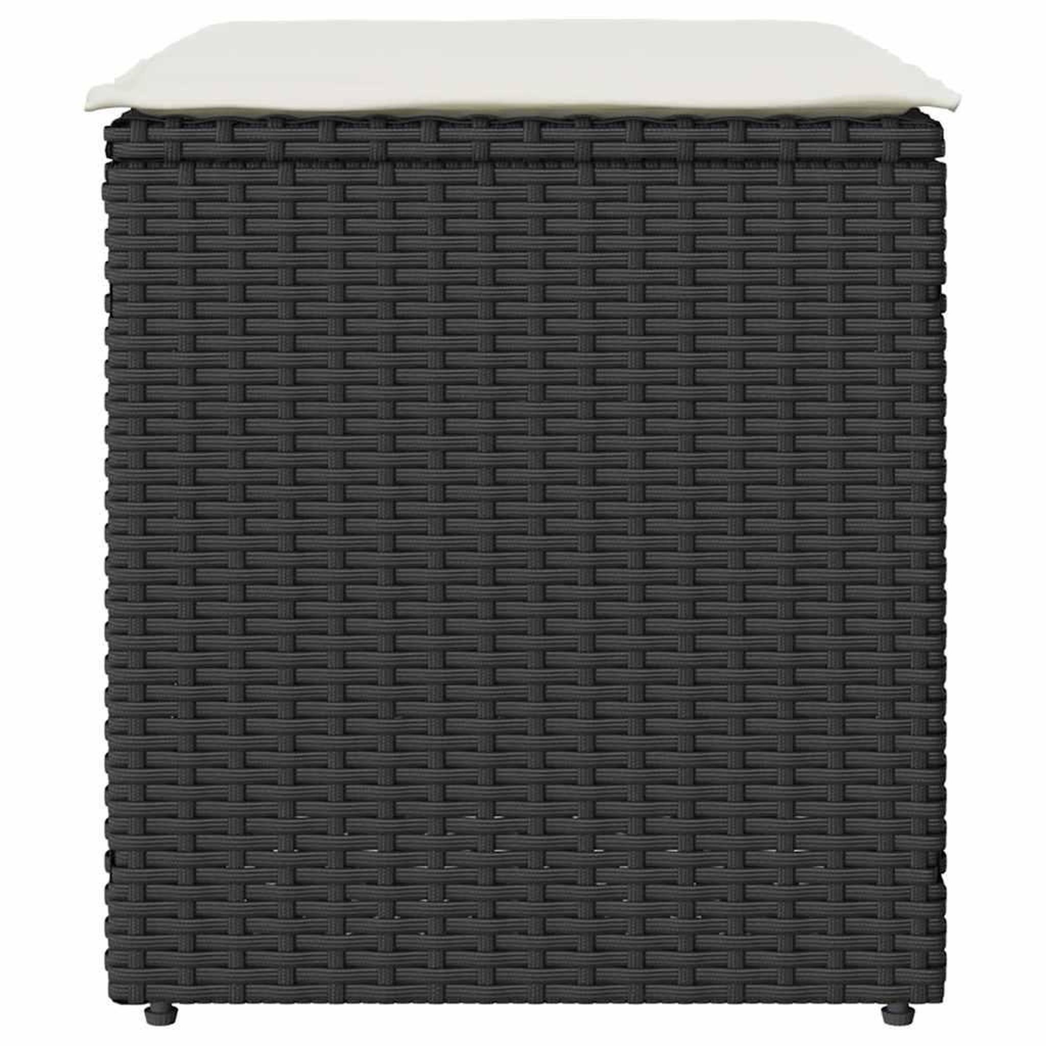 Voir la diapositive 4 : VIDAXL Tabourets jardin coussins 2 pcs noir 40x40x43 cm resine tressee