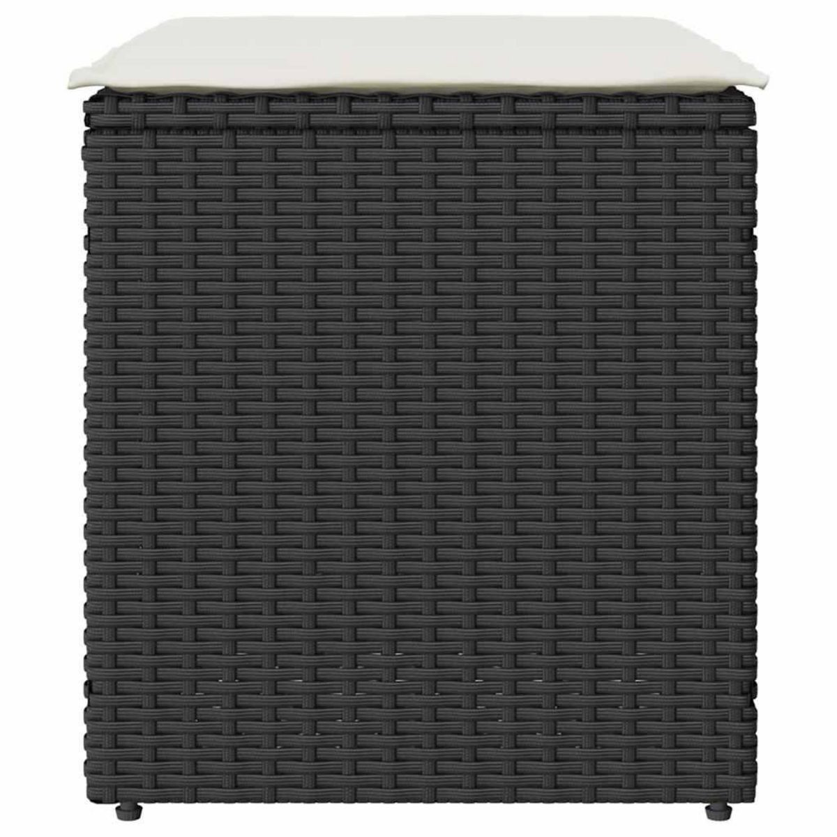 VIDAXL Tabourets jardin coussins 2 pcs noir 40x40x43 cm resine tressee