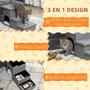 Voir la diapositive 4 : PAWHUT Escalier pour chat chien niche coffre 3 en 1 - 3 marches, coussin inclus - revêtement tissu rembourré doux - structure MDF - gris