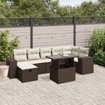 VIDAXL Salon de jardin 8 pcs avec coussins marron resine tressee