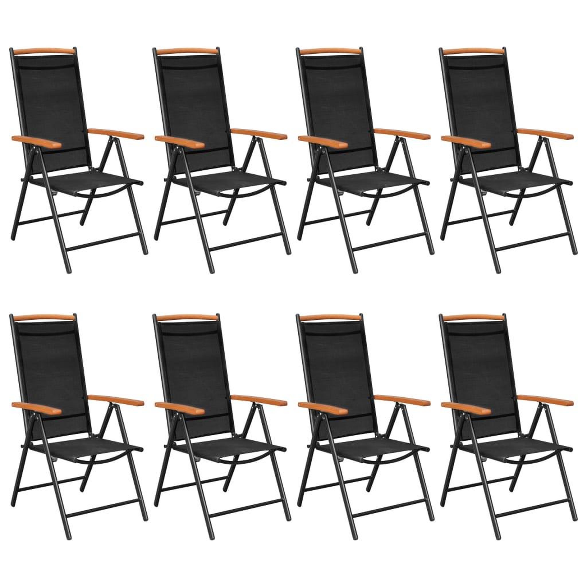 Voir la diapositive 2 : VIDAXL Ensemble a manger de jardin 9 pcs aluminium noir