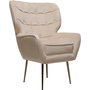 Voir la diapositive 1 : Habitat et Jardin Fauteuil en velours  Austin  - 79 x 71 x 79.5 cm - Beige