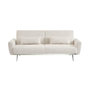 Voir la diapositive 2 : SWEEEK Canapé convertible design en velours côtelé blanc - Oskar - 3 places scandinave droit avec pieds métal chromé