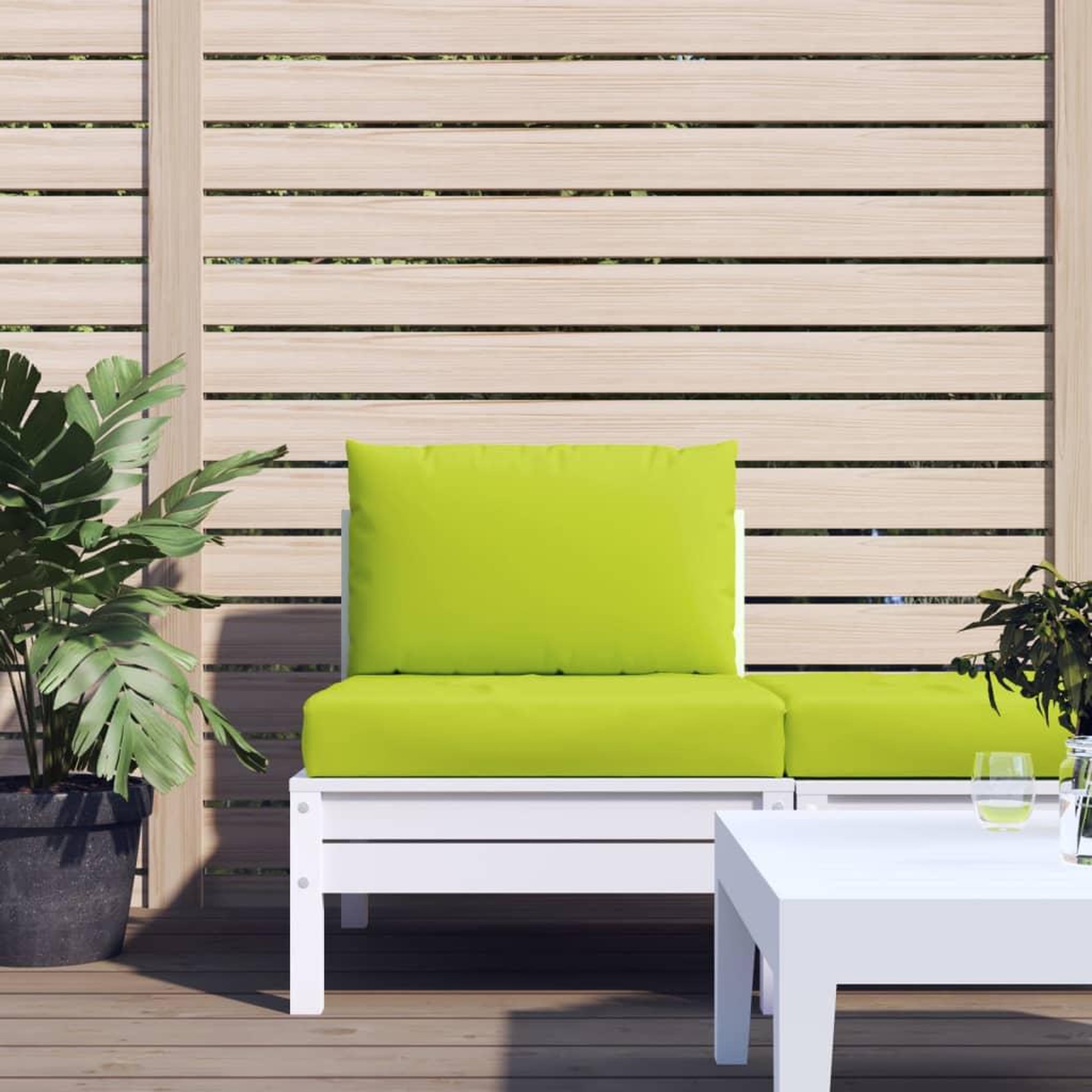 Voir la diapositive 1 : VIDAXL Coussins de palette lot de 2 vert vif tissu oxford