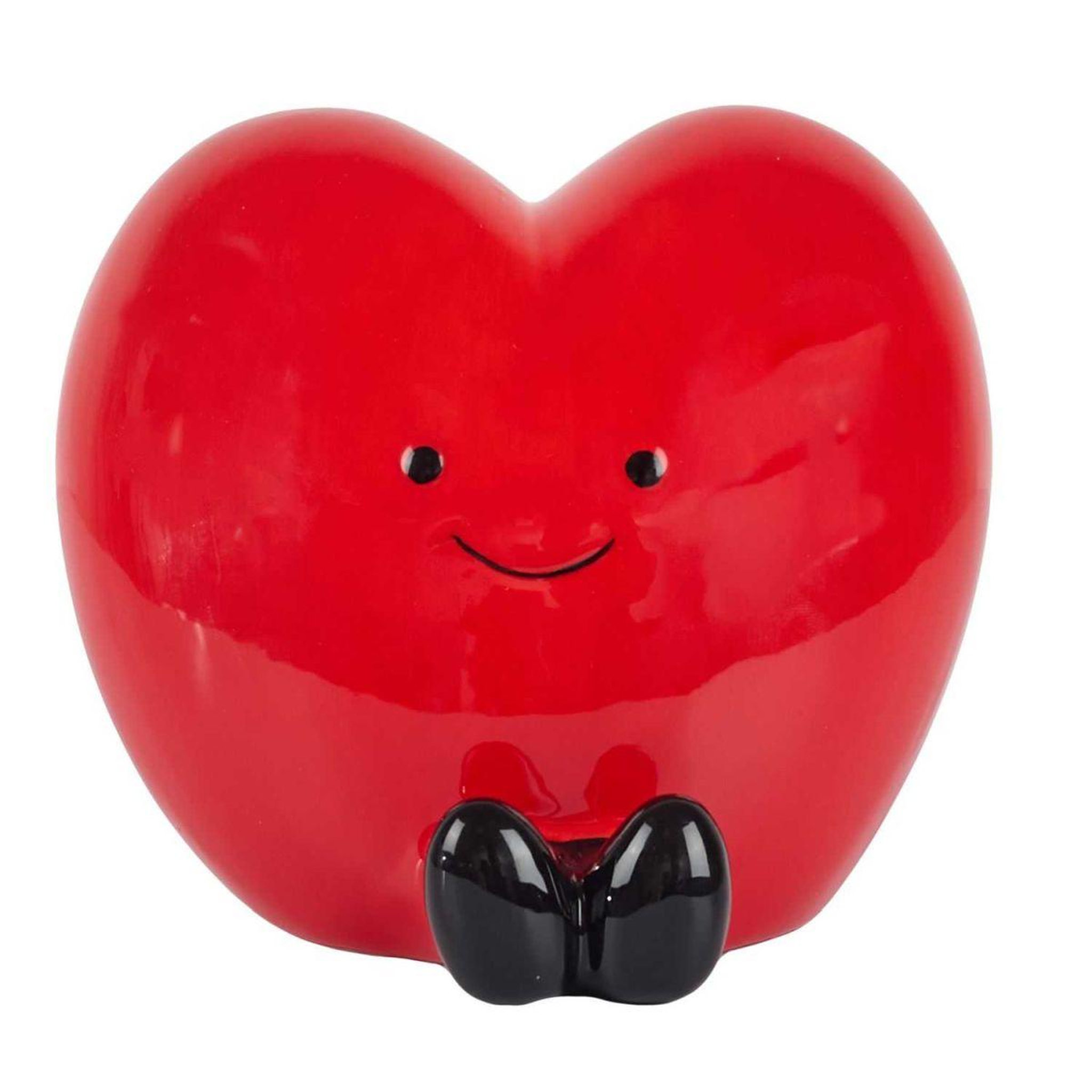 The concept Factory Tirelire Déco Cœur  Kawaii  14cm Rouge