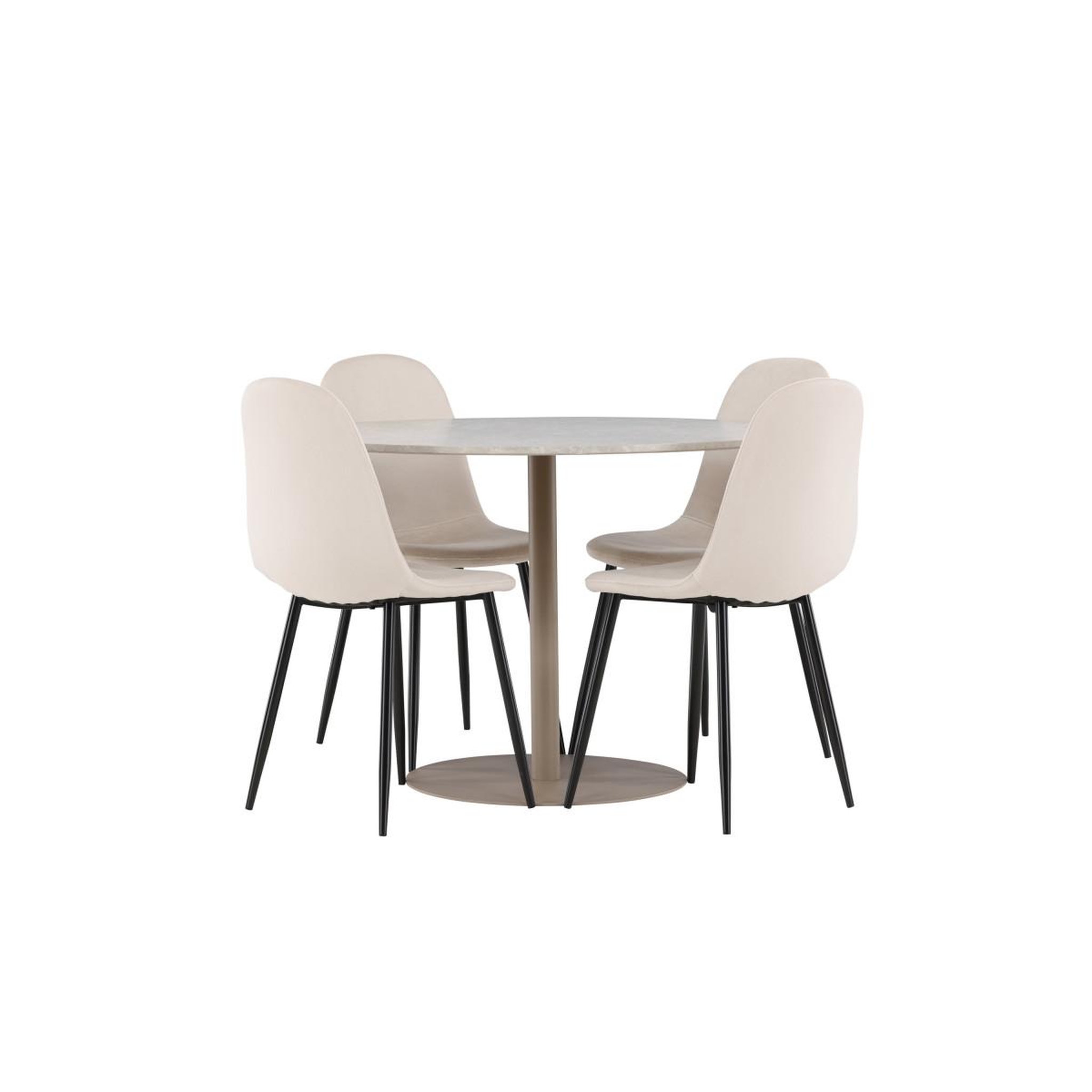 Voir la diapositive 2 : Paris Prix Ensemble table à manger & 4 chaises  lycke & polar  110cm beige