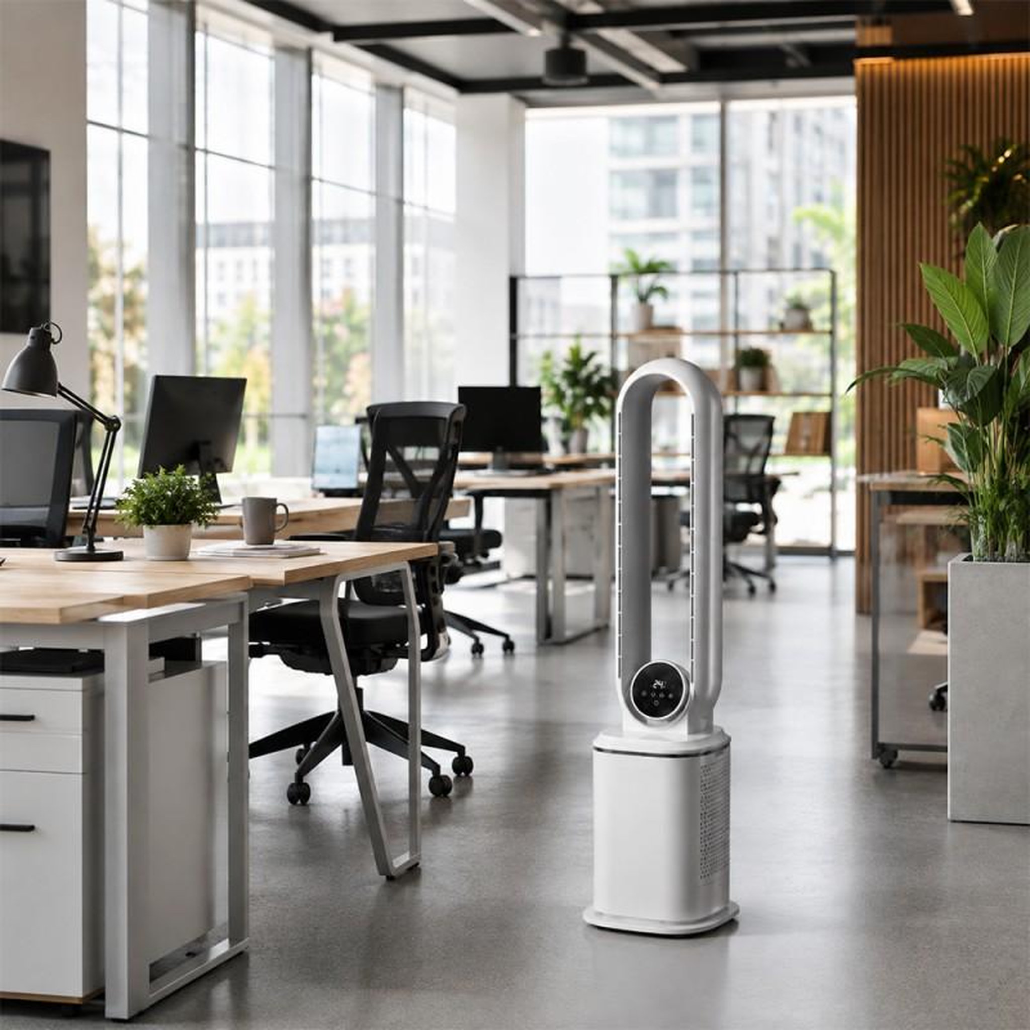 Voir la diapositive 2 : Ventilateur colonne sans pales- 12 vitesses - jusqu'à 30 m² - silencieux