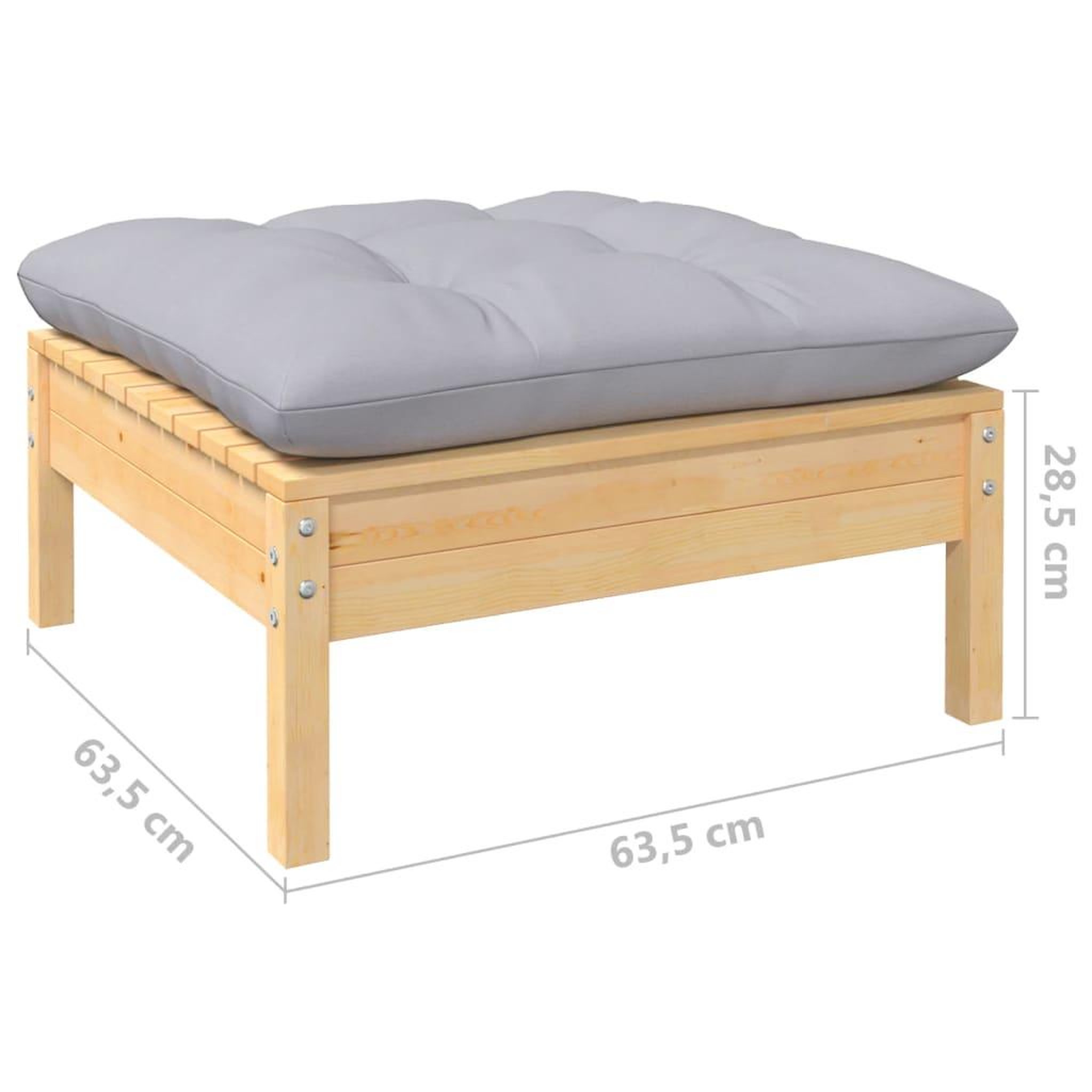 Voir la diapositive 6 : VIDAXL Salon de jardin 11 pcs avec coussins gris Bois de pin solide