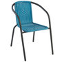 Voir la diapositive 1 : GARDENSTAR Chaise de jardin - Acier/rotin - Bleu azur - BISTROT