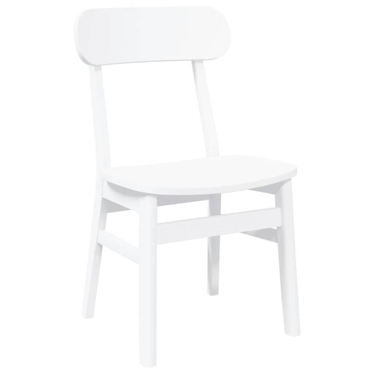 VIDAXL Chaises a manger 2 pcs blanc bois massif caoutchouc