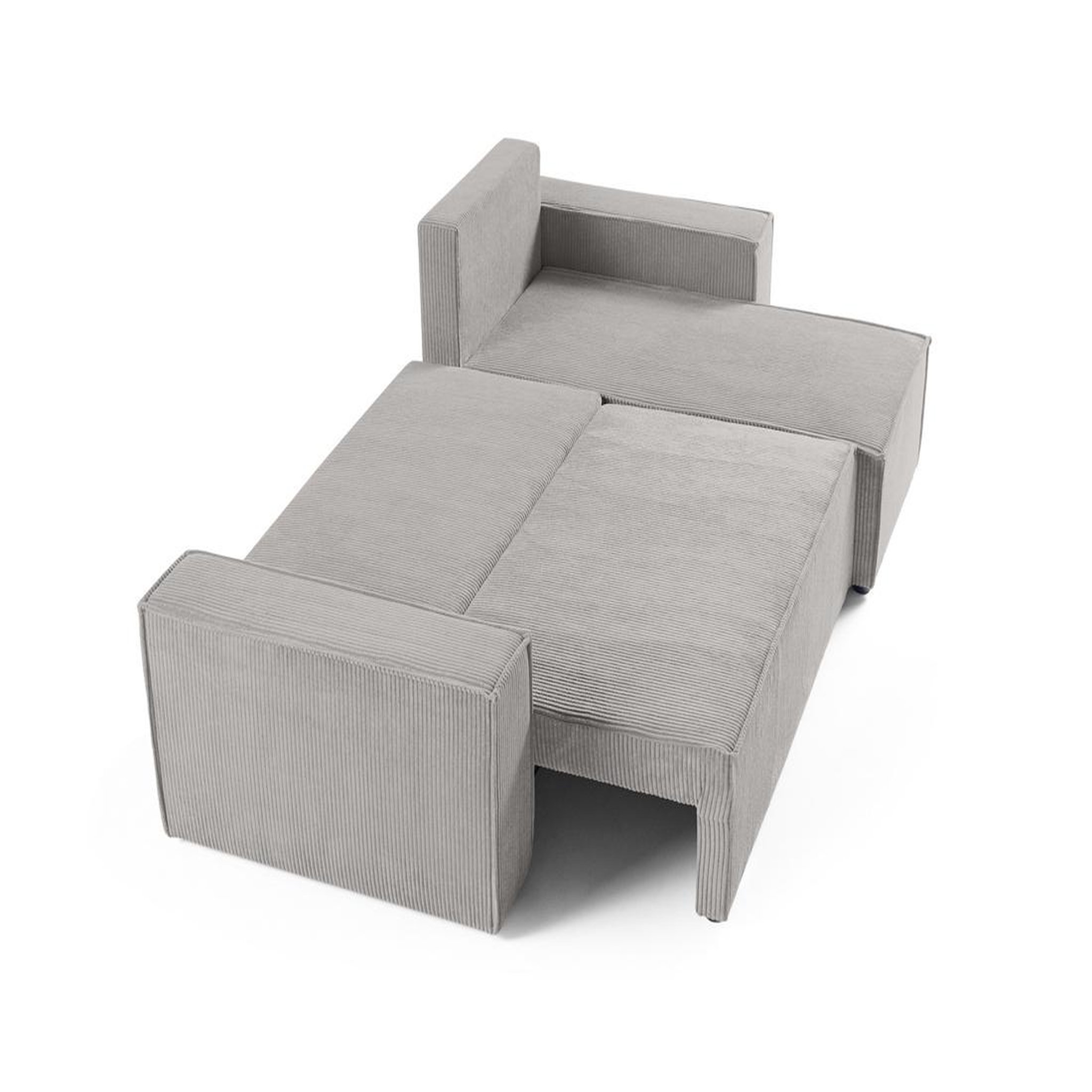 Voir la diapositive 3 : BEST MOBILIER Cezanne - canapé d'angle réversible - 4 places - convertible avec coffre - en velours côtelé