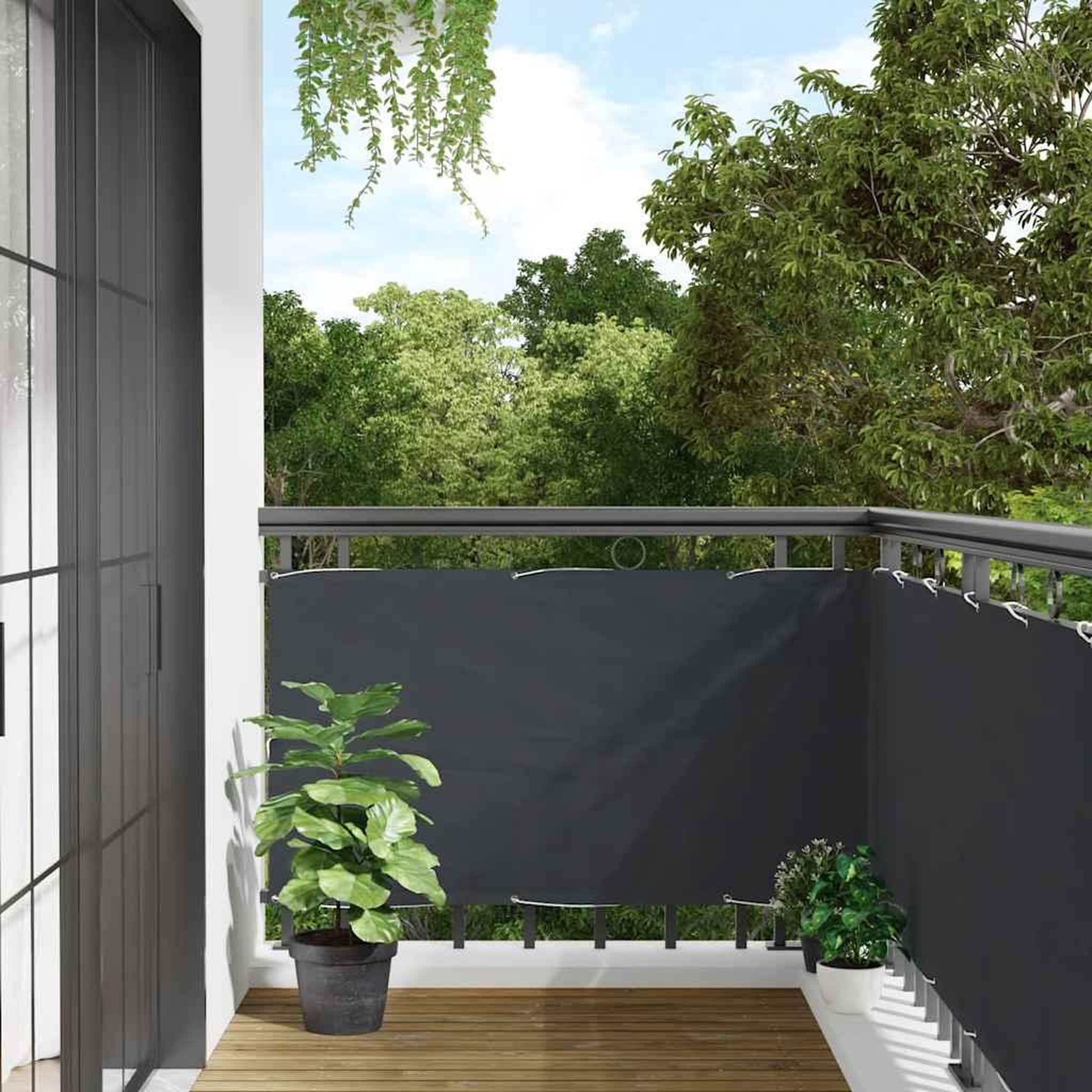 VIDAXL Ecran d'intimite de balcon anthracite 400x75 cm PVC