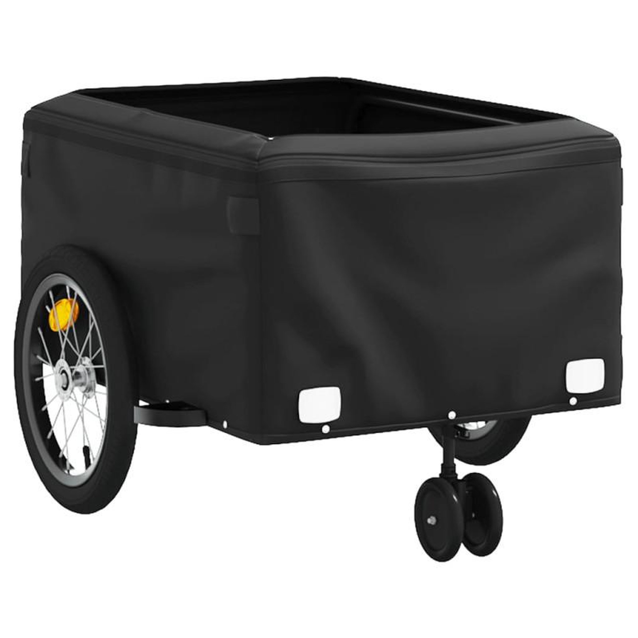 Voir la diapositive 5 : VIDAXL Remorque de vélo noir et orange 45 kg fer