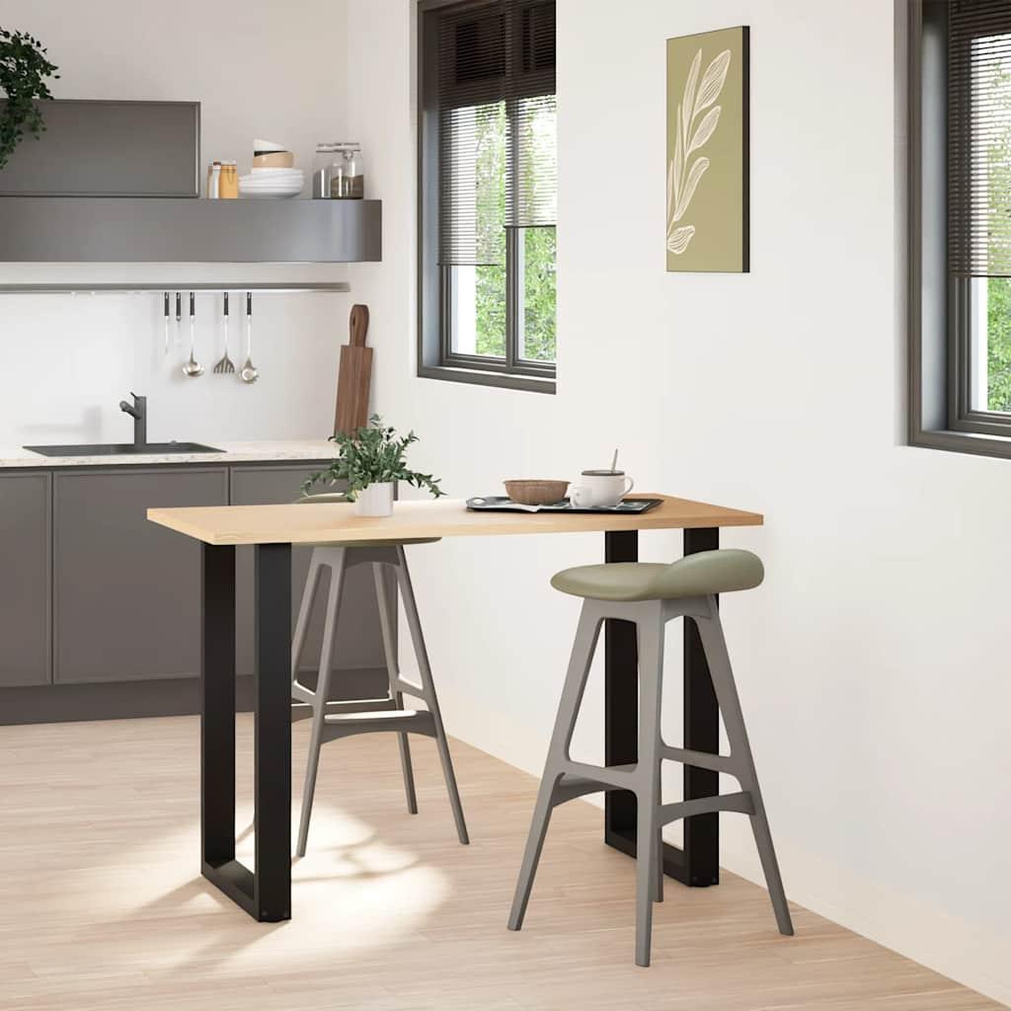 Voir la diapositive 2 : VIDAXL Pieds de table basse forme de U 2 pcs noir 60x(90-91) cm acier