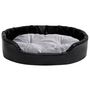 Voir la diapositive 3 : VIDAXL Lit chiens Noir et gris 90x79x20 cm Peluche et similicuir