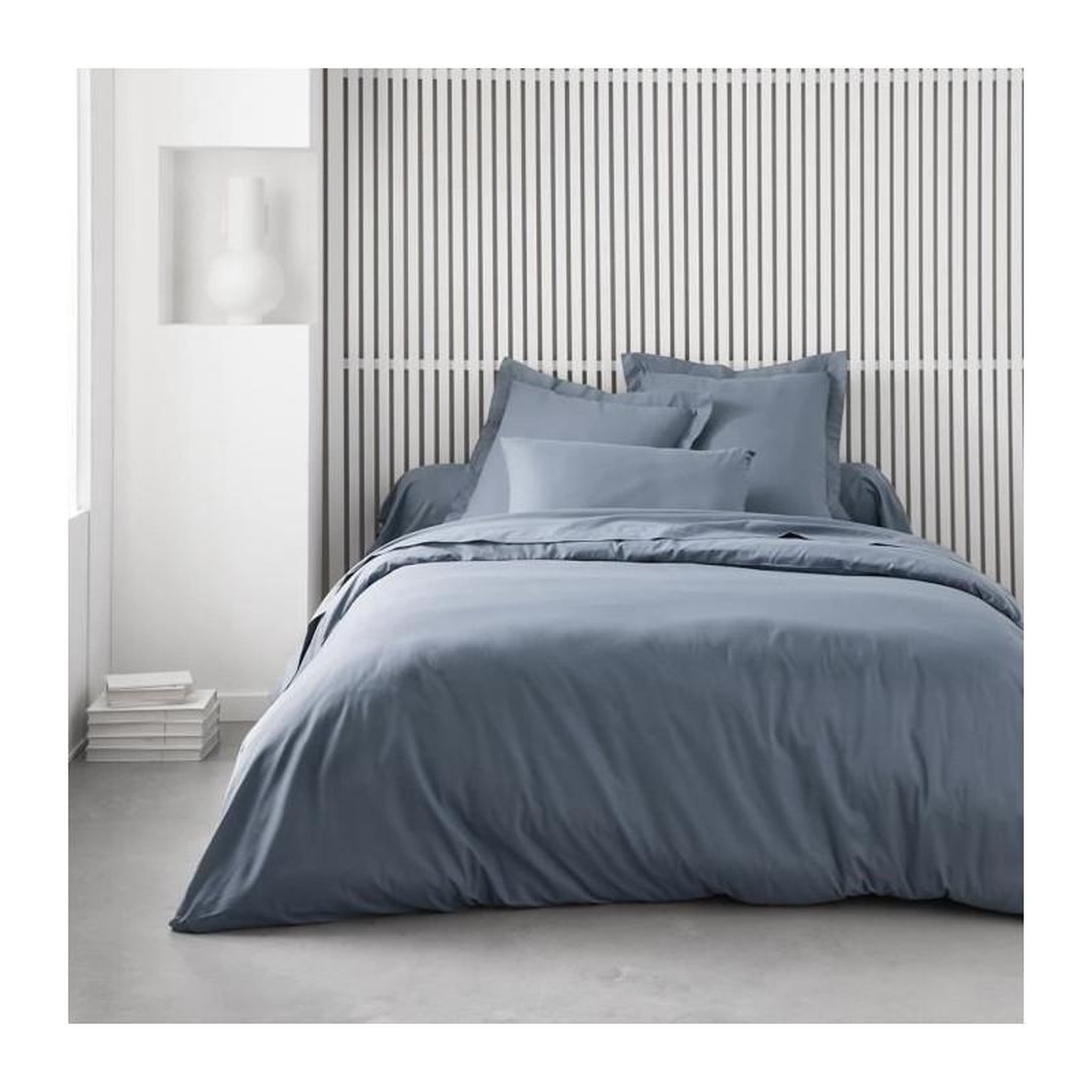 Voir la diapositive 2 : Today Taie de traversin TODAY Essential - 45 x 185 cm - 100% Coton uni - Denim