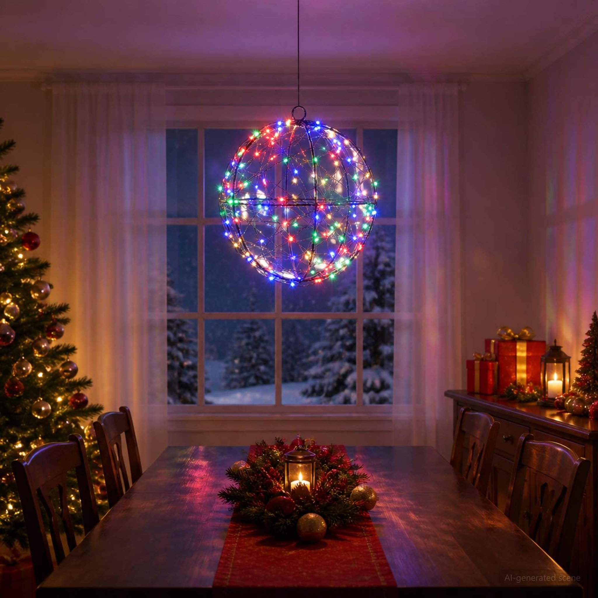 Voir la diapositive 2 : VIDAXL Lumiere de finial de Noël 200 LED Multicolore Ø 20 x 22 cm