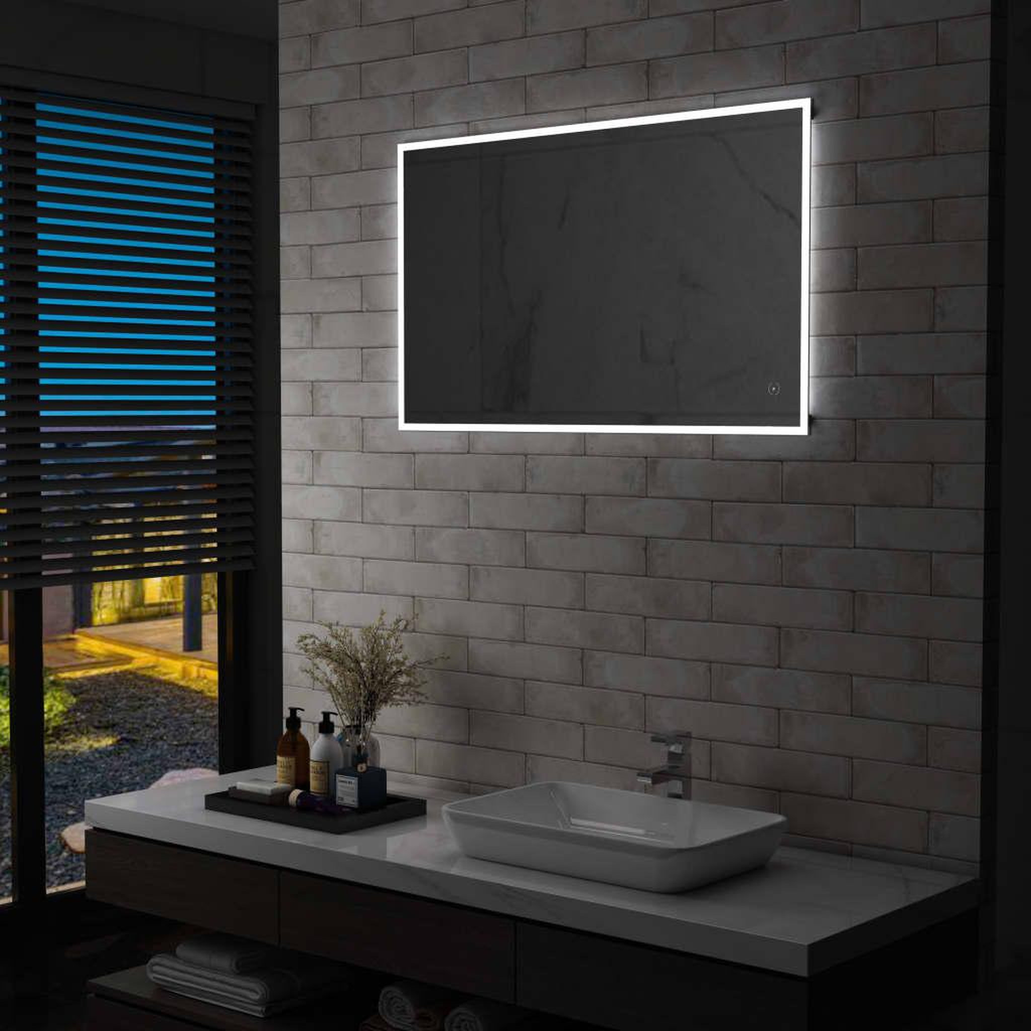 Voir la diapositive 1 : VIDAXL Miroir mural a LED de salle de bain et capteur tactile 100x60cm