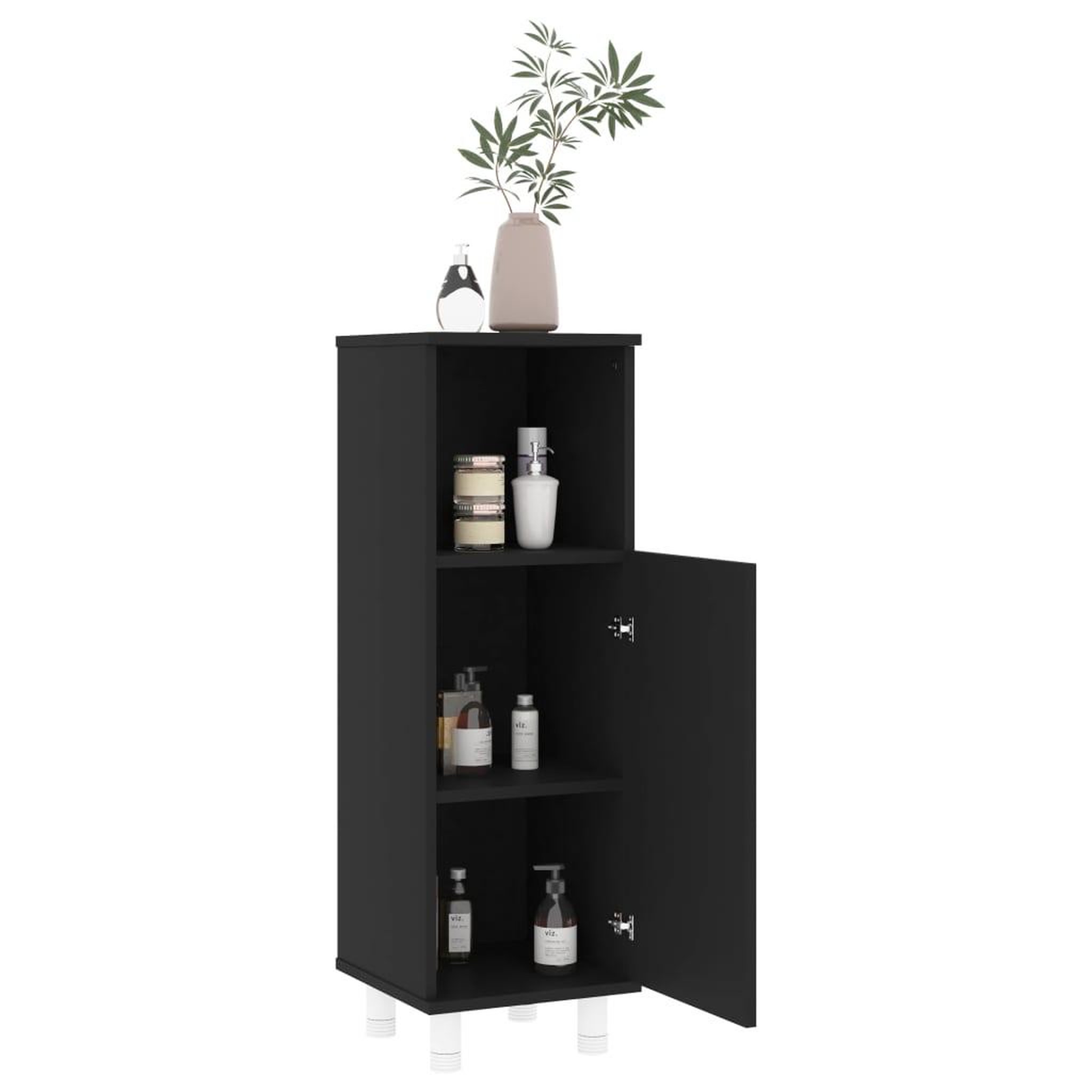 Voir la diapositive 3 : VIDAXL Armoire de salle de bain Noir 30x30x95 cm Agglomere