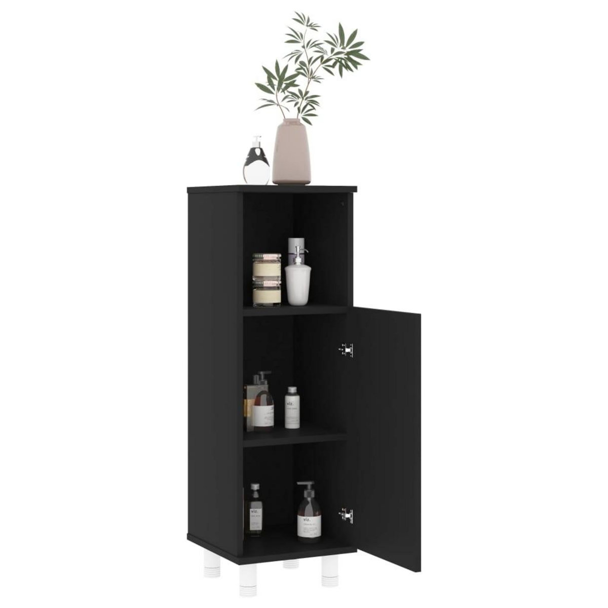 VIDAXL Armoire de salle de bain Noir 30x30x95 cm Agglomere