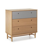 VS VENTA-STOCK Commode de nuit Magnus 3 tiroirs , bois massif , 80 cm Largeur