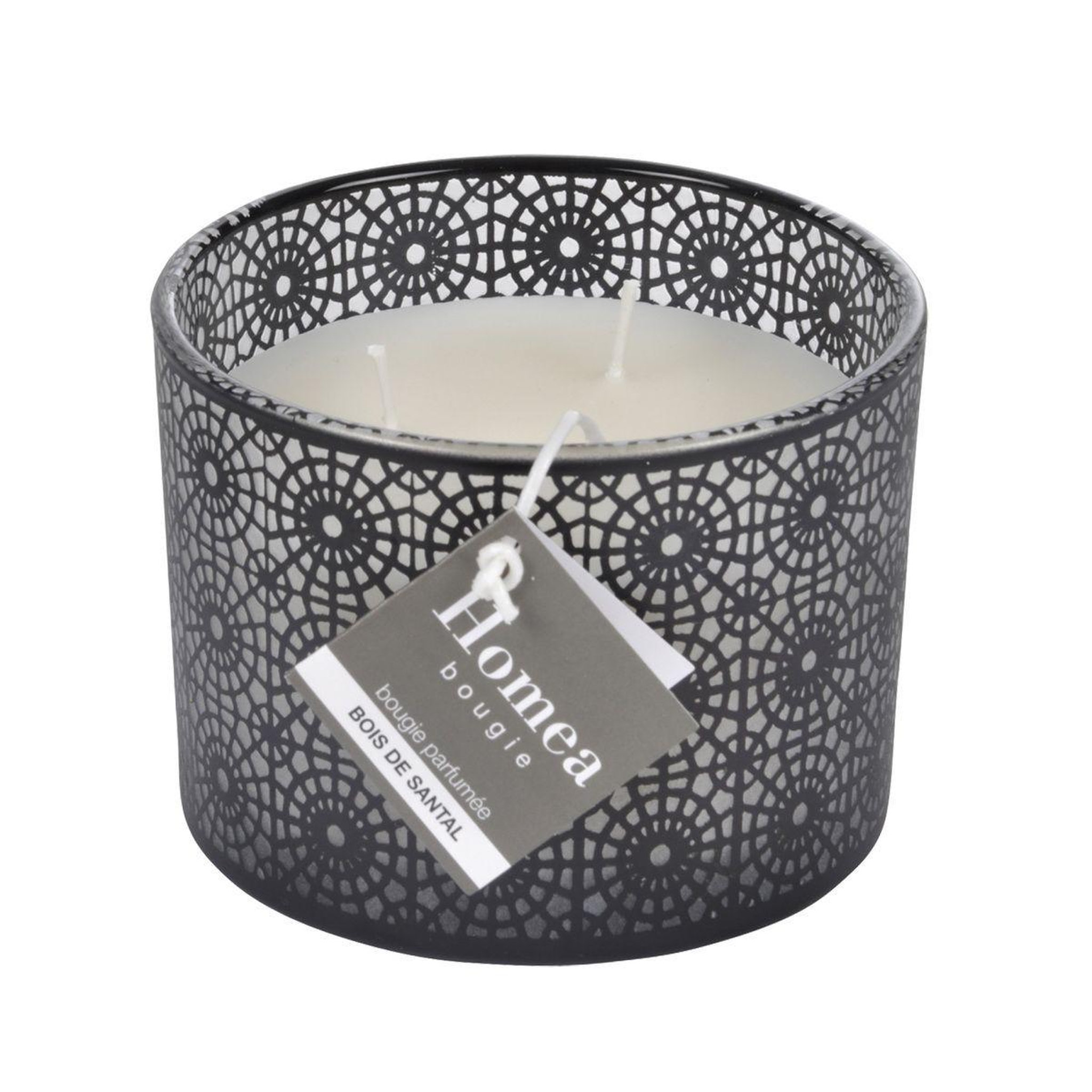 Voir la diapositive 2 : Douceur d'Intérieur Bougie parfumée 3 mèches  graphic ethnic  11cm noir