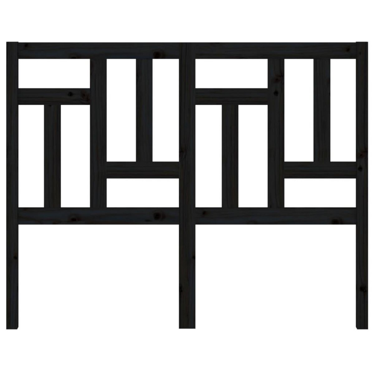 VIDAXL Tete de lit Noir 205,5x4x100 cm Bois massif de pin