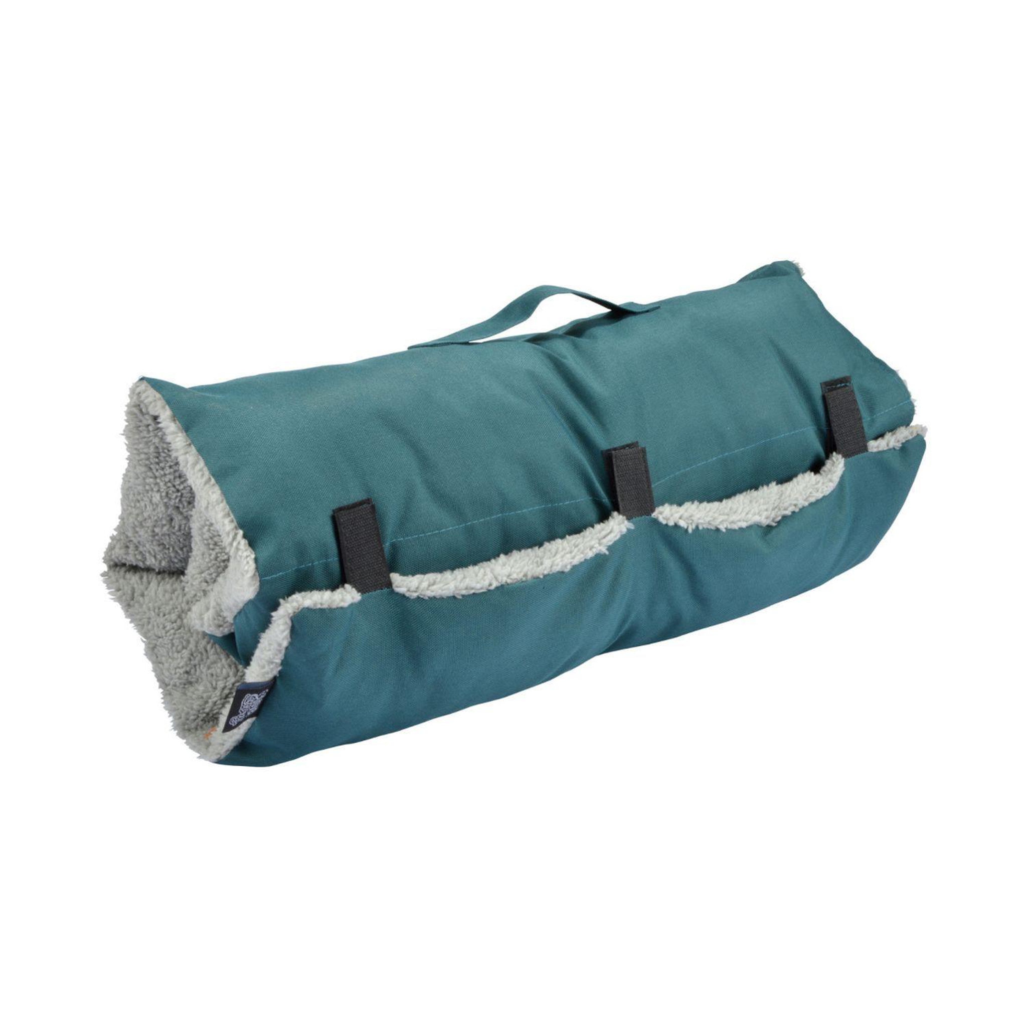 LOVE STORY Couchage de voyage en sherpa - 80 x 50 cm - bleu
