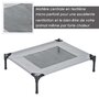 Voir la diapositive 4 : PAWHUT Lit pour chien chat sur pieds lit de camp lit surélevé rafraîchissant velum anti-UV Oxford micro-perforé parasol et sac de transport inclus dim. 61L x 46l x 61H cm gris noir