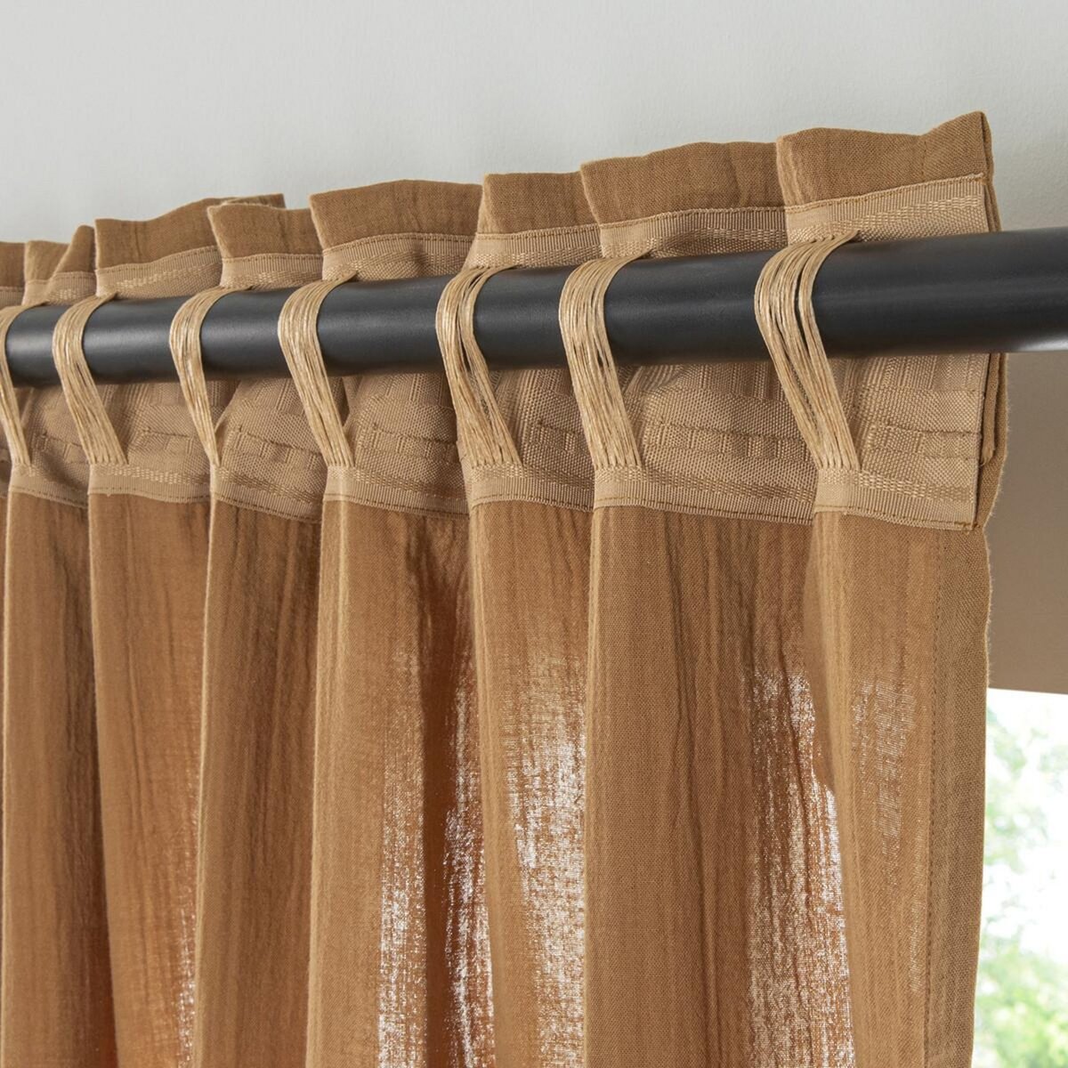 FUTURE HOME Rideau uni en gaze de coton pattes cachées à l'unité 140x300cm