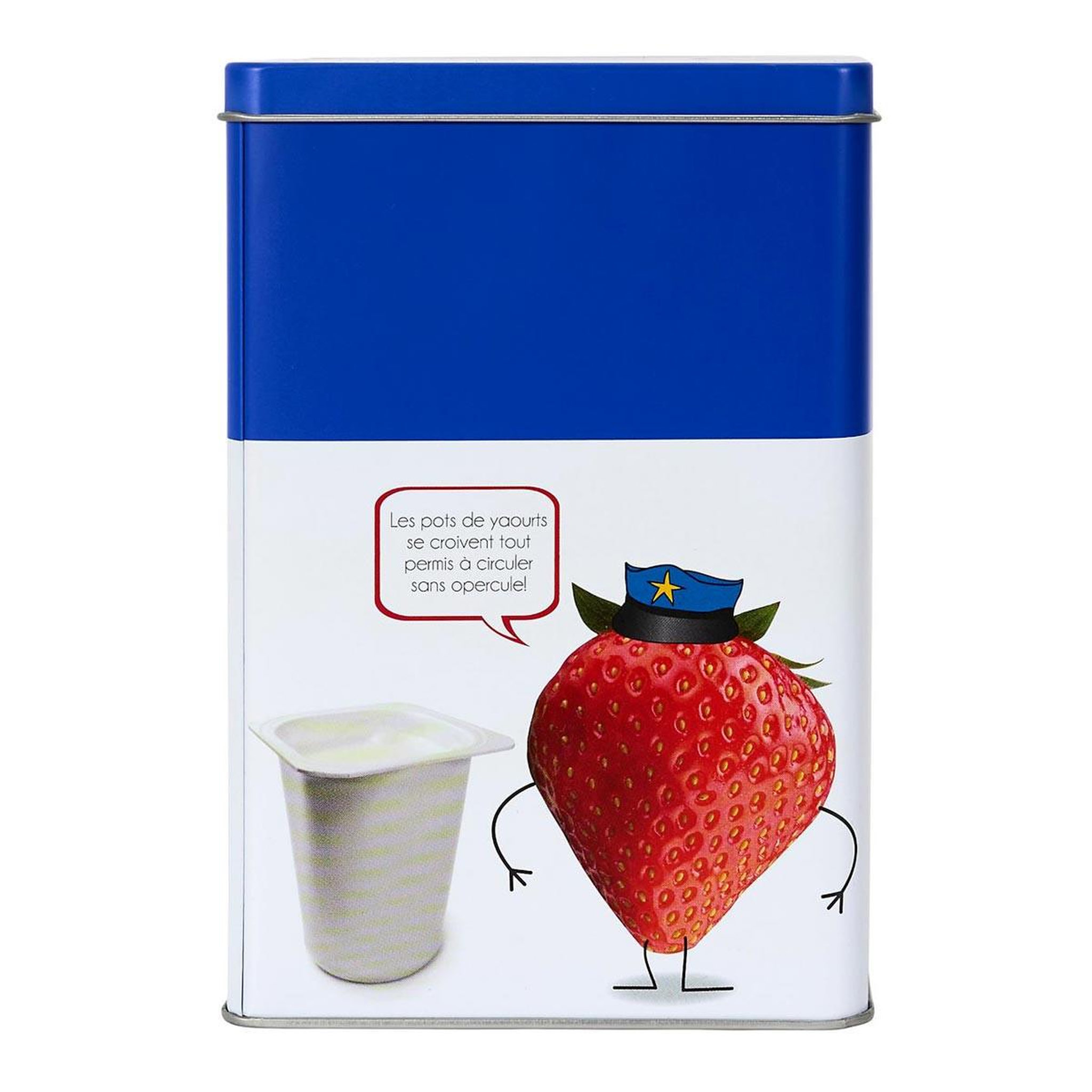 Voir la diapositive 2 : COOK CONCEPT Boîte à sucre en métal  ludique  18cm bleu