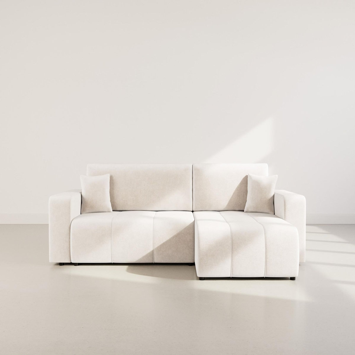 BEST MOBILIER Nicole - canapé d'angle réversible 5 places convertible avec coffre en tissu